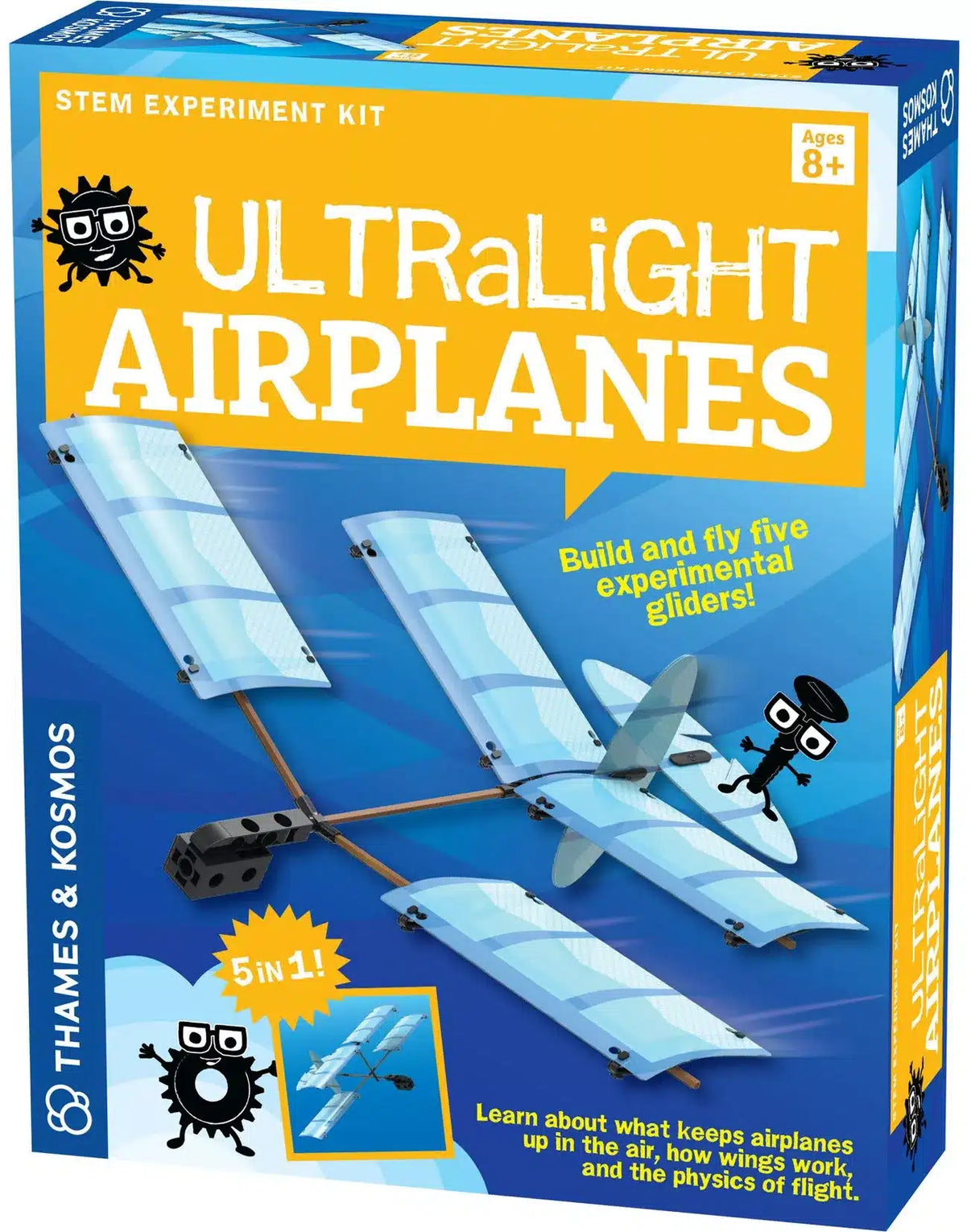 Ultralight Airplanes STEM experiment kit box with illustrated glider setup