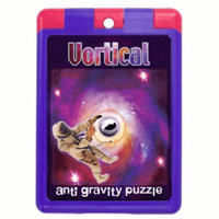 Anti gravity puzzle game in purple case with cat astronaut graphic and 'Vertical' title