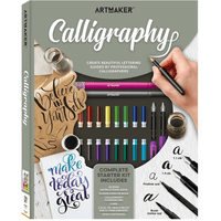 ArtMaker calligraphy kit box with markers, ink colors, and starter tools
