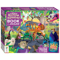 Children's alphabet book and jigsaw gift box with animal artwork