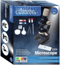Australian Geographic 100x microscope kit in retail box with accessories