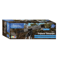 30mm explorer telescope in retail box, black and gray telescope with tripod