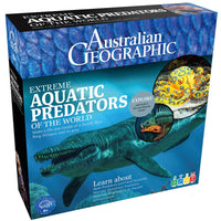 Blue Australian Geographic aquatic predators model kit box with sea animal artwork