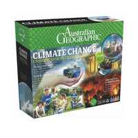Climate Change understanding science kit in green Australian Geographic box