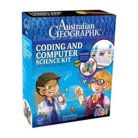 Australian Geographic coding and computer science kit box with illustrated children