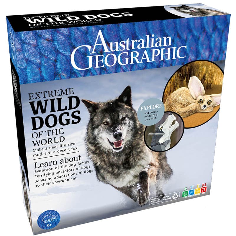 Australian Geographic Wild Dogs discovery box for kids with wild dog figure