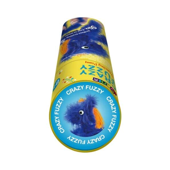 Avenir Crazy Fuzzy noble horse toy, blue fuzzy design on cylindrical package