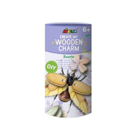 Beetle wooden charm DIY kit box with age 6+ label