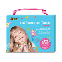 Mermaid nail sticker and tattoo set in colorful Avenir box, age 3+