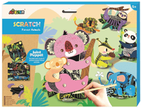 Scratch art joint puppets set with forest animal characters on colorful box