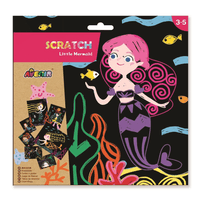 Mermaid scratch art kit with colorful character artwork on front, age 3–5
