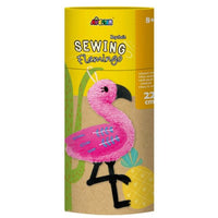 Avenir sewing flamingo key chain box, pink plush flamingo with black beak