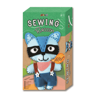 Avenir Sewing Raccoon craft kit box with blue raccoon plush design.