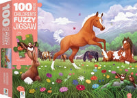 100-Piece Children's Fuzzy Horsing Around Jigsaw Puzzle