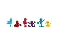 Set of bendable smiley man figures, 7.5 cm, colorful poseable characters in different poses
