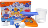 Blippi sink or float science kit set with orange base, blue tray, white cups, and scoops