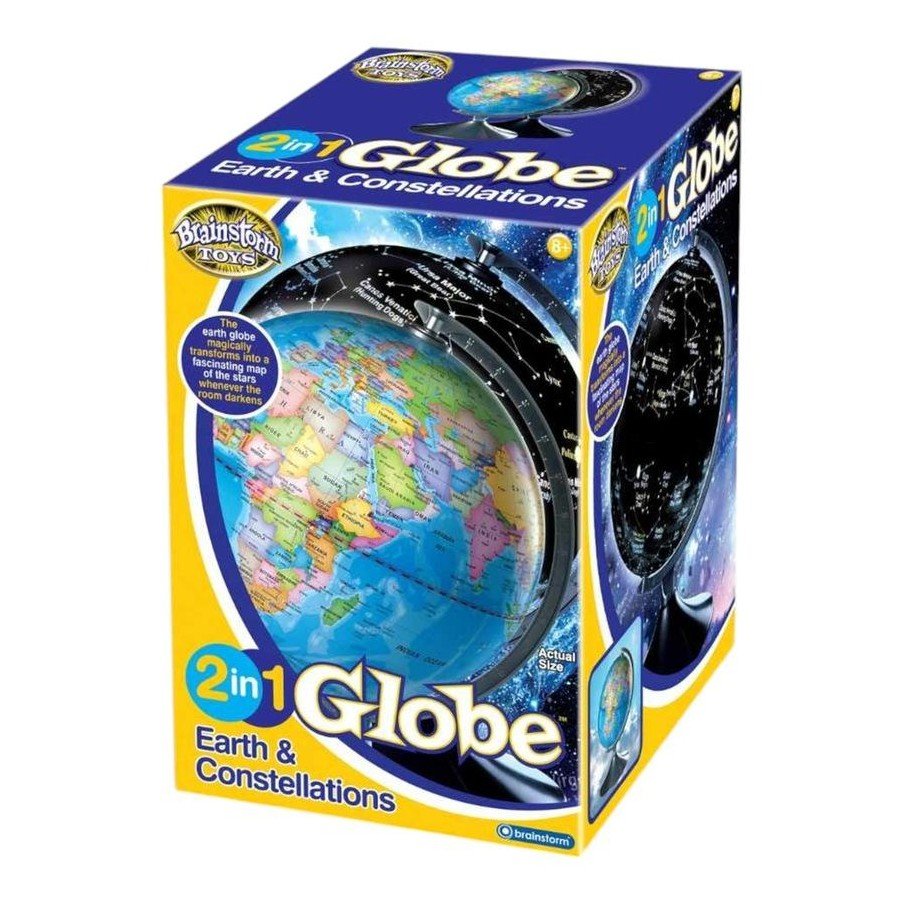 Brainstorm 2 in 1 Globe Earth and Constellations retail box packaging