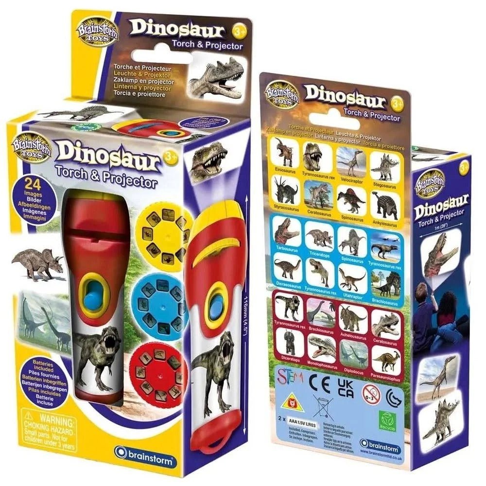 Brainstorm Dinosaur Torch & Projector boxed set with dinosaur image panel