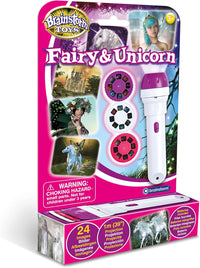 Fairy & unicorn torch projector kit in retail box with slide disc images