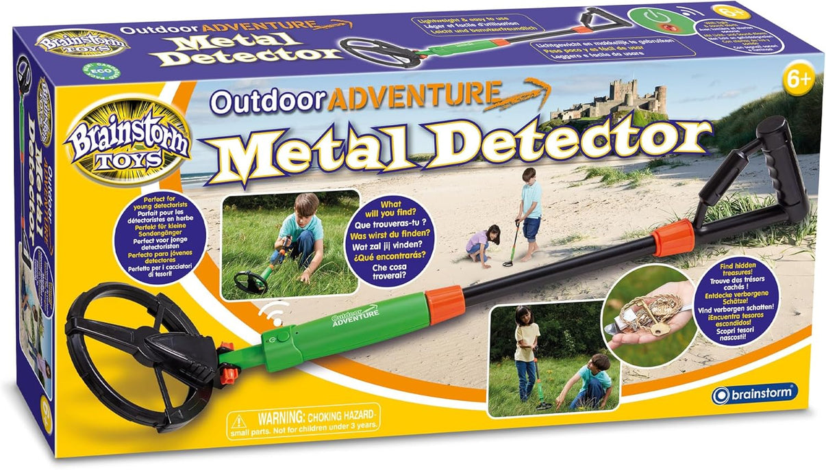 Brainstorm Outdoor Adventure Metal Detector toy kit box with illustrated detector