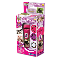 Cute cuddly torch and projector toy set in pink retail box packaging, 3+.