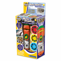 Most Deadly Torch & Projector toy set box, front view with orange projector