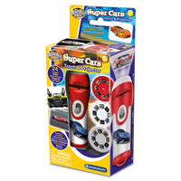 Super Cars Torch & Projector toy box with red projector torch and car images