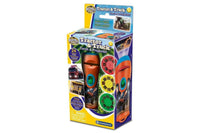 Tractor & truck torch projector toy set in retail box packaging