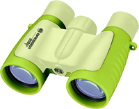 Children's green binoculars with 3x30 objective lenses and textured grip