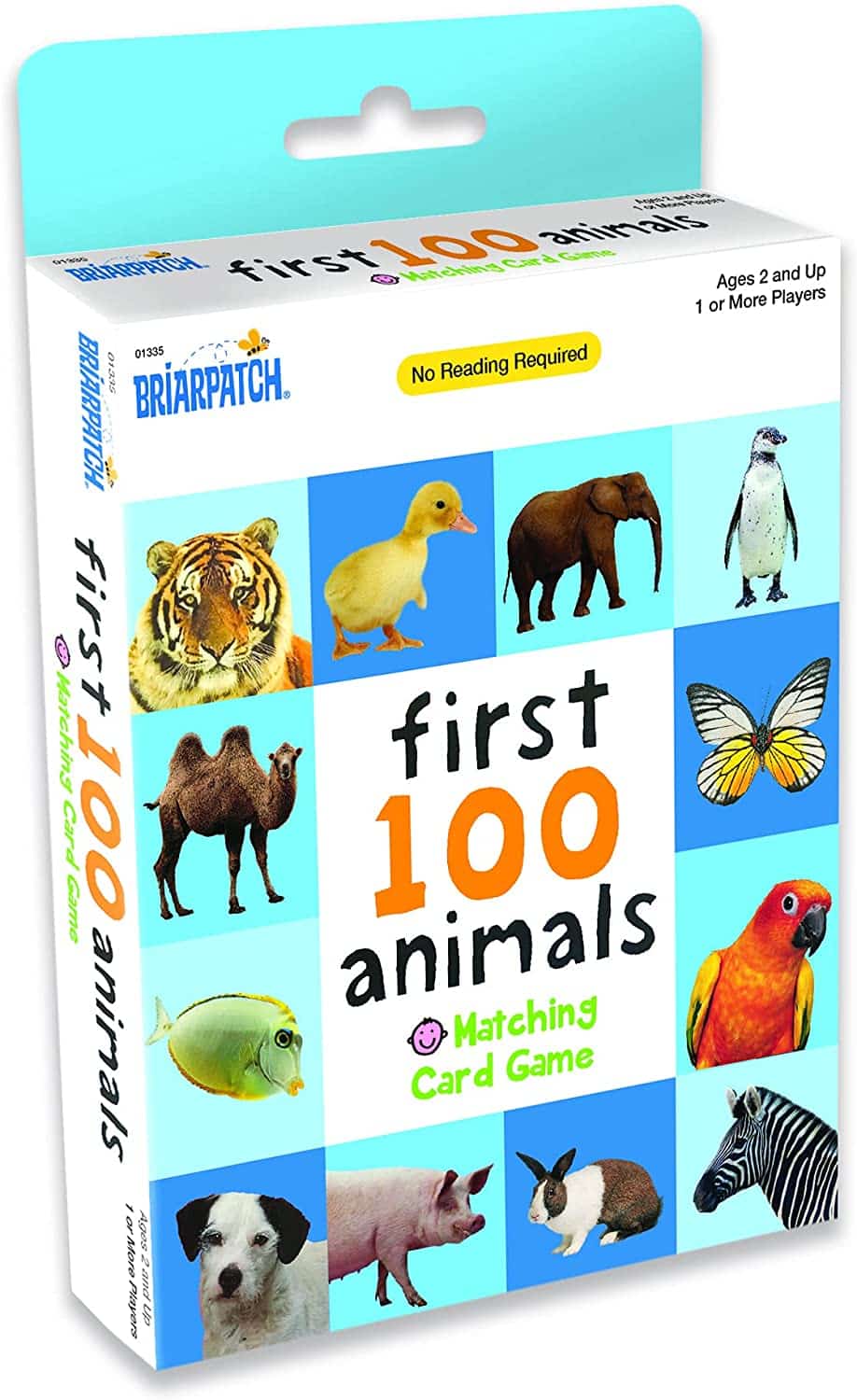 Briarpatch First 100 animals matching card game box with animal and butterfly graphics