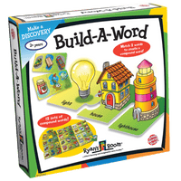 Build-A-Word word-building toy set box front with colorful picture tiles