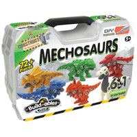 Mechosaurs 6-in-1 dinosaur building set box, 72+ pieces, DIY construction kit