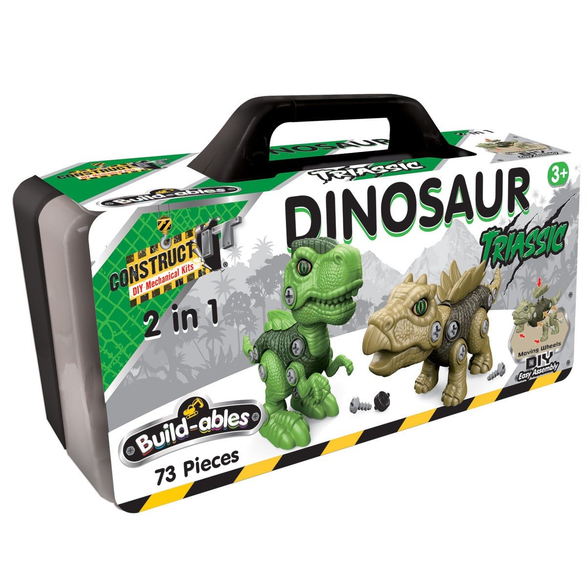 Build-ables 2-in-1 dinosaur construction set, 73 pieces in Triassic theme