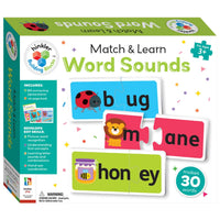 Word Sounds blocks set box with letter tiles “b ug,” “m jane,” and “hon ey”
