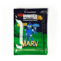 Marv trading card game pack with blue robot and '14 cards per pack'