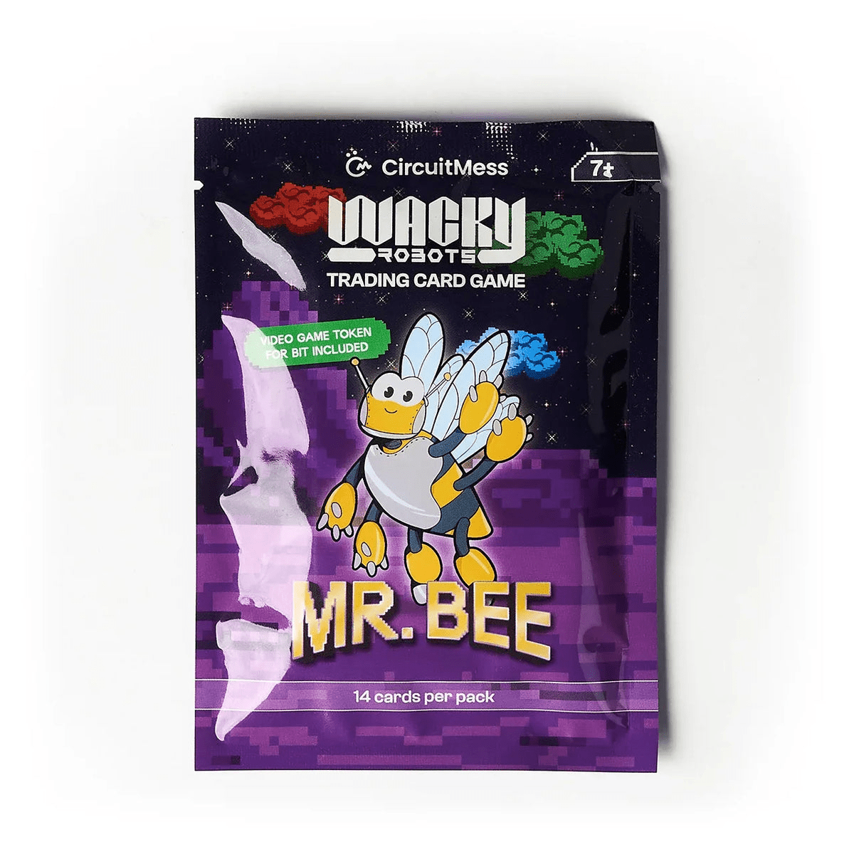 Mr. Bee trading card game pack by CircuitMess, 14 cards per pack