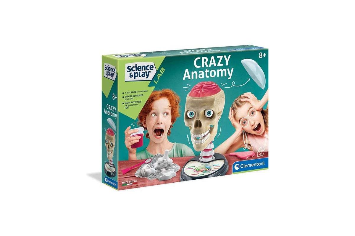 Clementoni anatomy science kit box, “Crazy Anatomy” theme, 8+ for kids