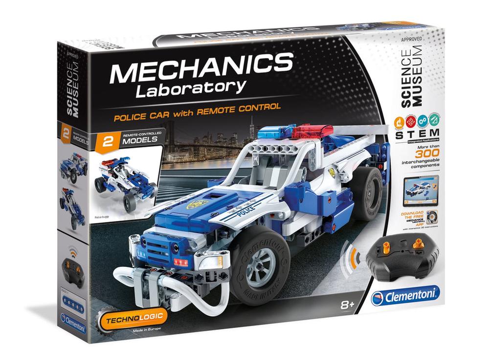 Mechanics Laboratory remote control police car kit box with blue-and-white model