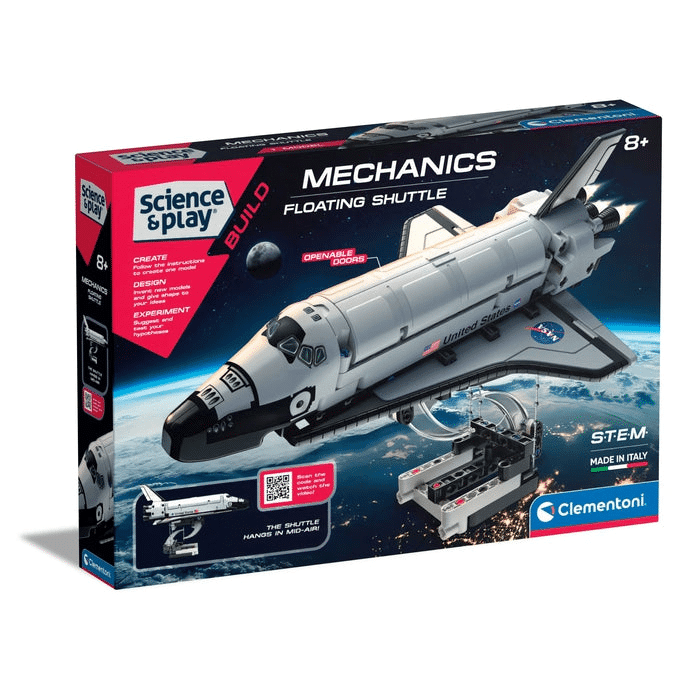 Clementoni STEM mechanics floating shuttle construction kit box, 8+.