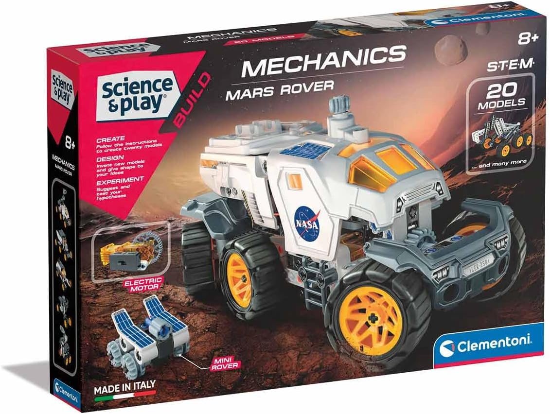 Clementoni NASA Mars Rover Mechanics build set box with 20 models and electric motor