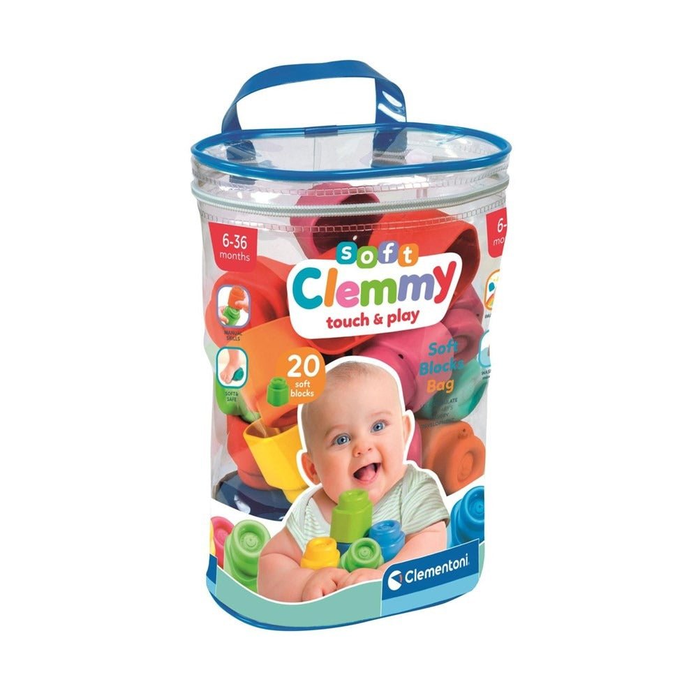 Clementoni Soft Clemmy 20-piece soft block set in carry bucket