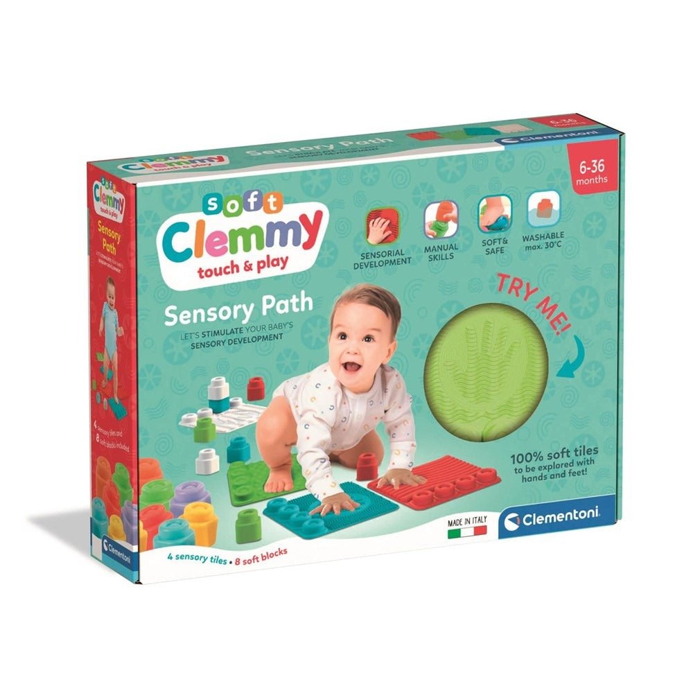 Clementoni sensory path boxed set with soft touch-and-play mat and tactile tiles