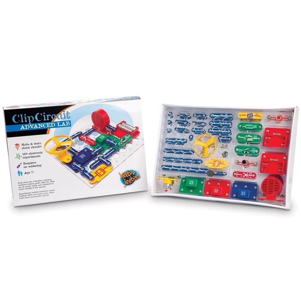 Clip Circuit Advanced Lab electronic experiments kit box with circuit board and parts