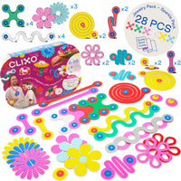 Magnetic jewelry set with colorful flower and spiral pieces