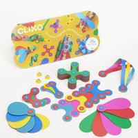 Clixo Rainbow 42-piece magnetic building set with colorful connector and handle pieces