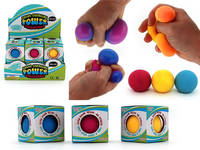 Color-changing squeeze stress ball set in box with 6.5 cm balls and assorted colors