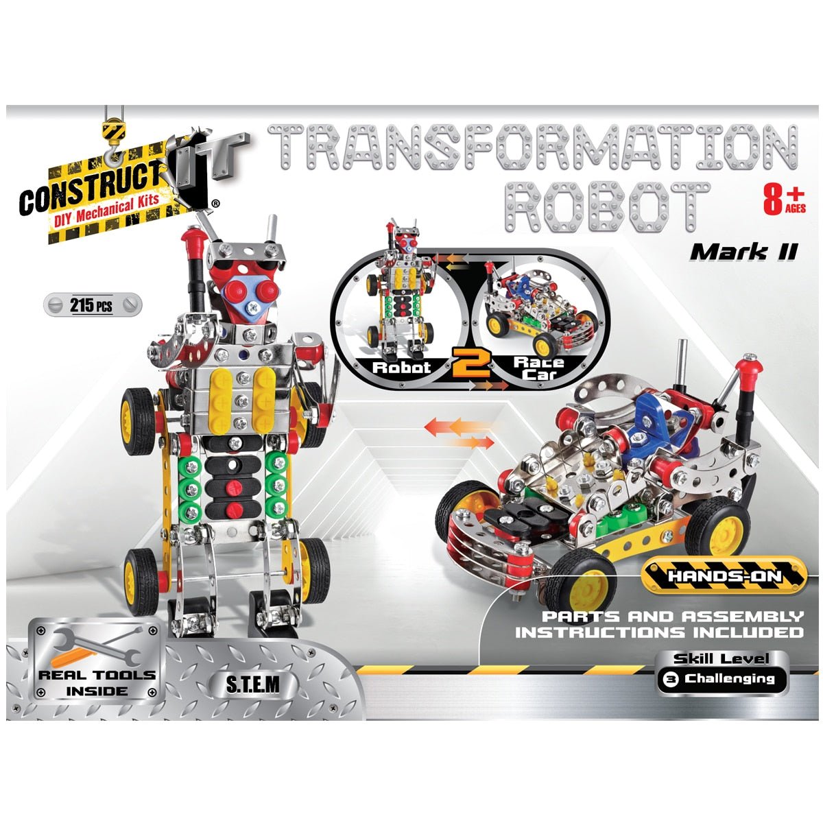 Transformation robot DIY mechanical kit box with Mark II robot, 215 pieces