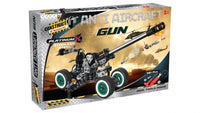 Anti aircraft gun construction set box with assembled model and tools