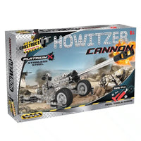 Howitzer cannon building kit box with metal model parts, 36 pcs, stainless steel