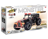 Monster 4WD building set box with black and red toy monster truck